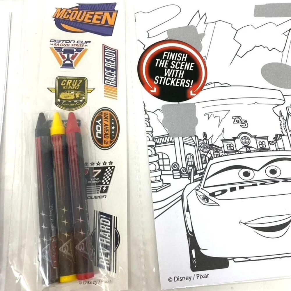 Disney 2 Pack Frozen/ Cars Finish The Sticker Scene Ages 3+ Road Trips Activity